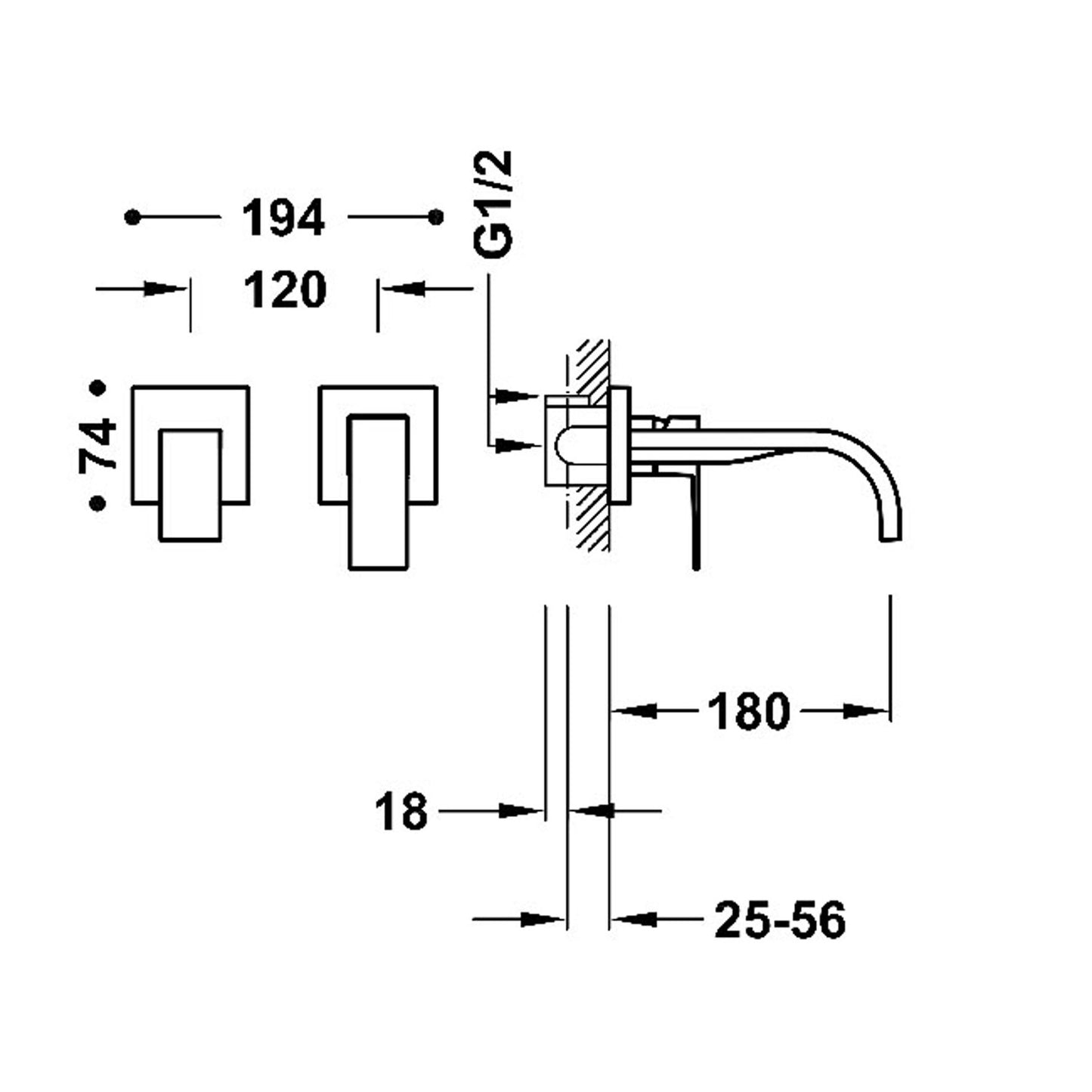 CUADRO Mitigeur encastré pour lavabo-00630001