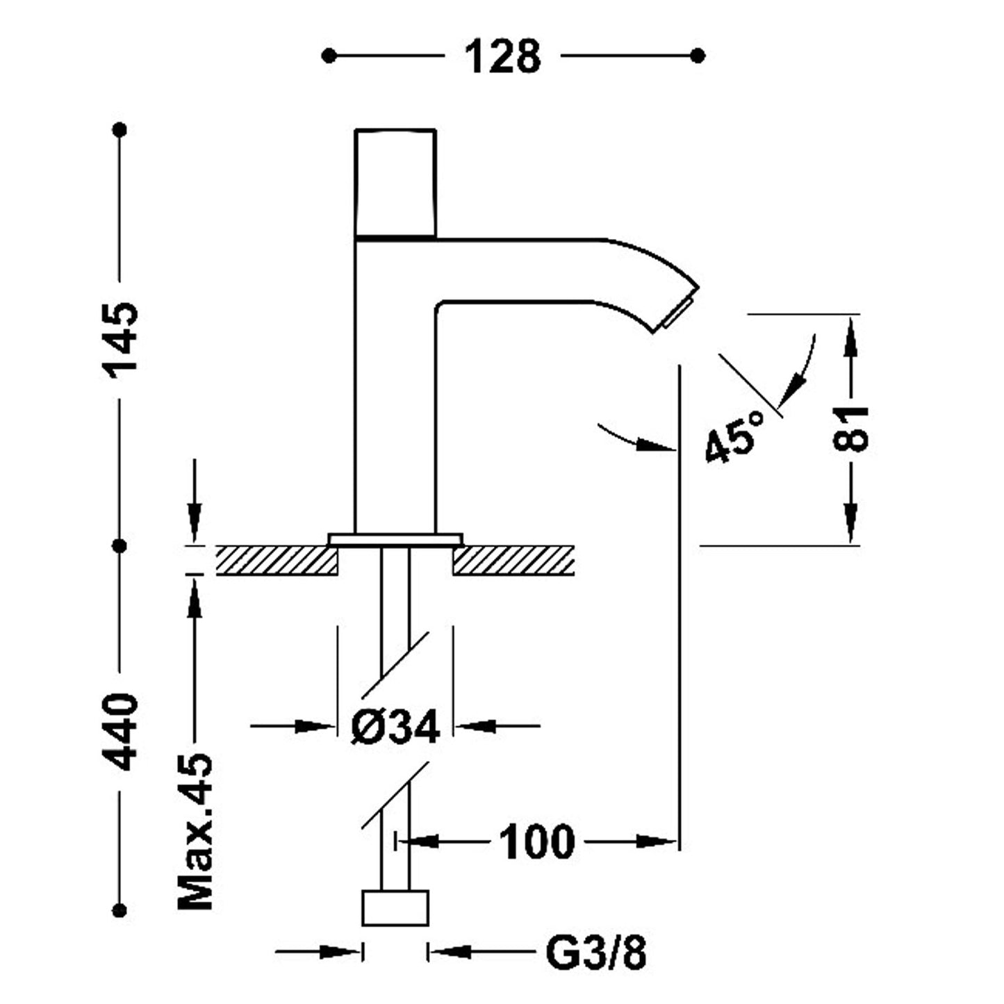 CUADRO Robinet à 1 eau pour lavabo-107503