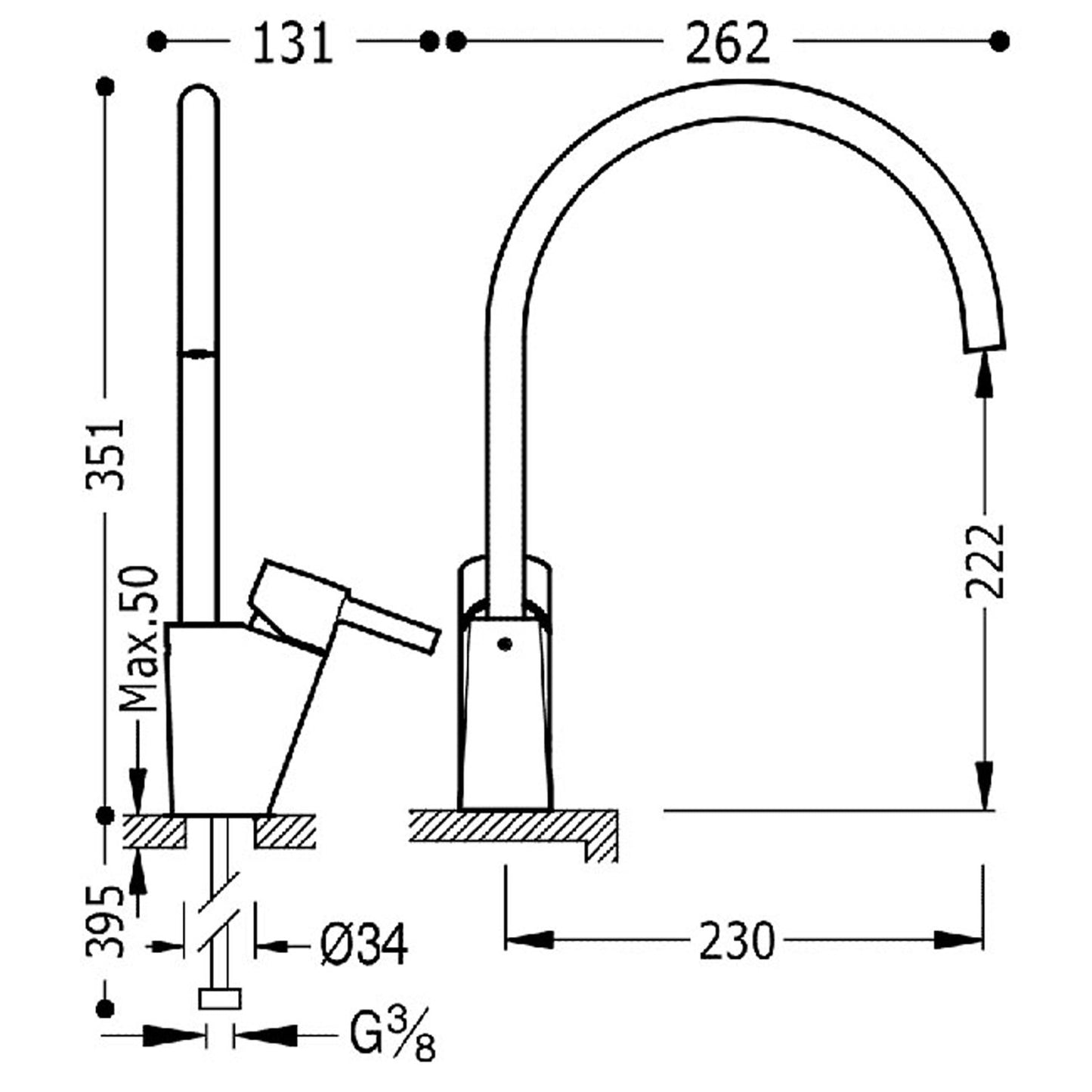 Mitigeur pour cuisine-TRES 183341