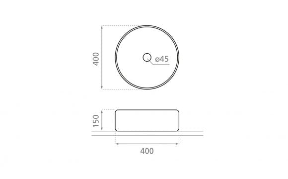 Vasque circulaire Dinan en céramique à poser 40cm