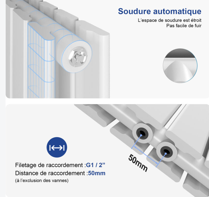 Meykoers Radiateur à eau chaude Blanc Horizontal couche double Radiateur chauffage central 63x100cm