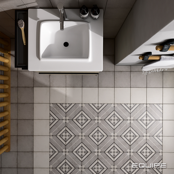 Carrelage aspect ciment 20x20 cm ART NOUVEAU - Inspire grey