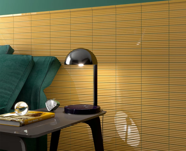 Faïence murale Kit-kat relief Costa Nova 5x20 cm Banyan bleu