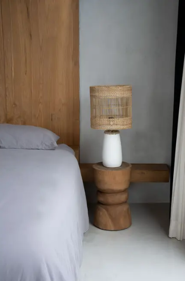 Lampe de chevet Kiska en rotin/terre cuite