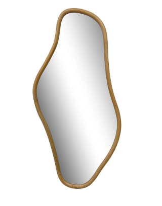 Miroir Brandsby 120 cm avec cadre en bois de pin naturel sur fond blanc