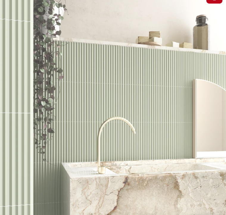 Faïence murale Kit-kat relief Costa Nova 5x20 cm Tansy vert