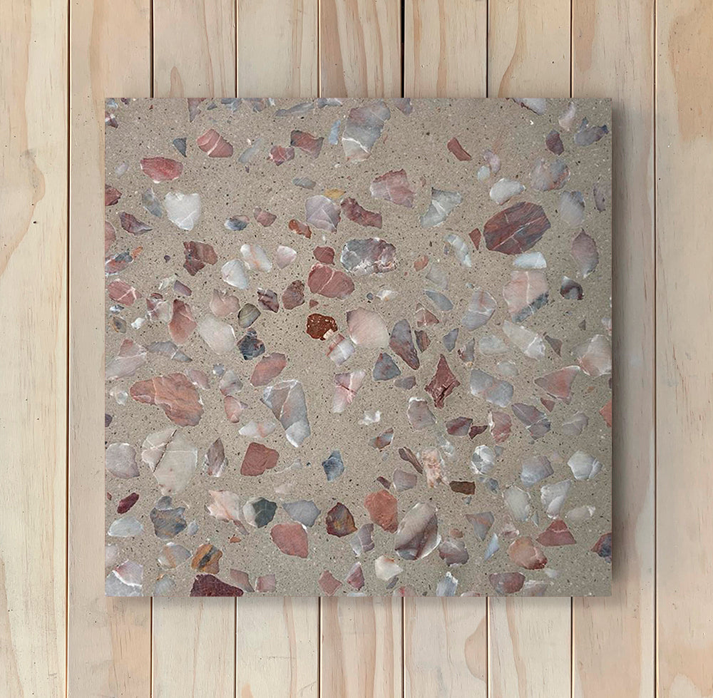 Carreaux de ciment TERRAZZO marron , 20x20 cm