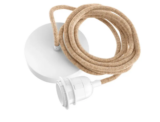 Câble de fixation au plafond en jute - blanc