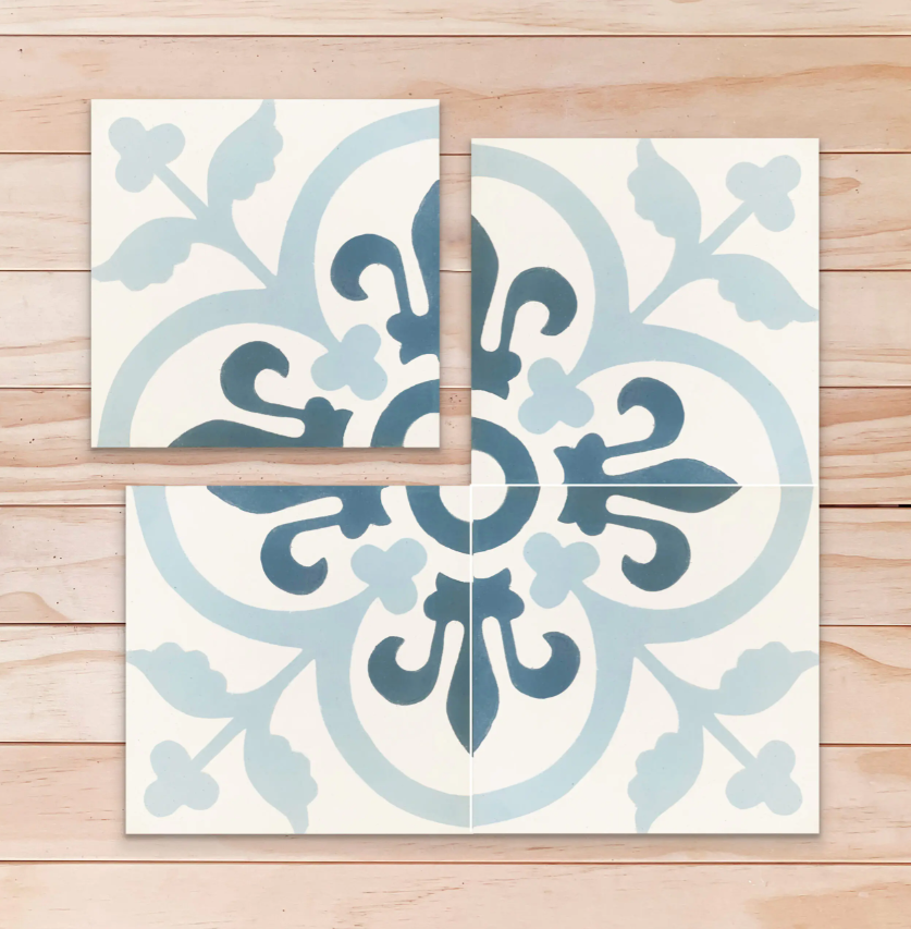 Carreau de ciment floral Mod 160, 20x20 cm