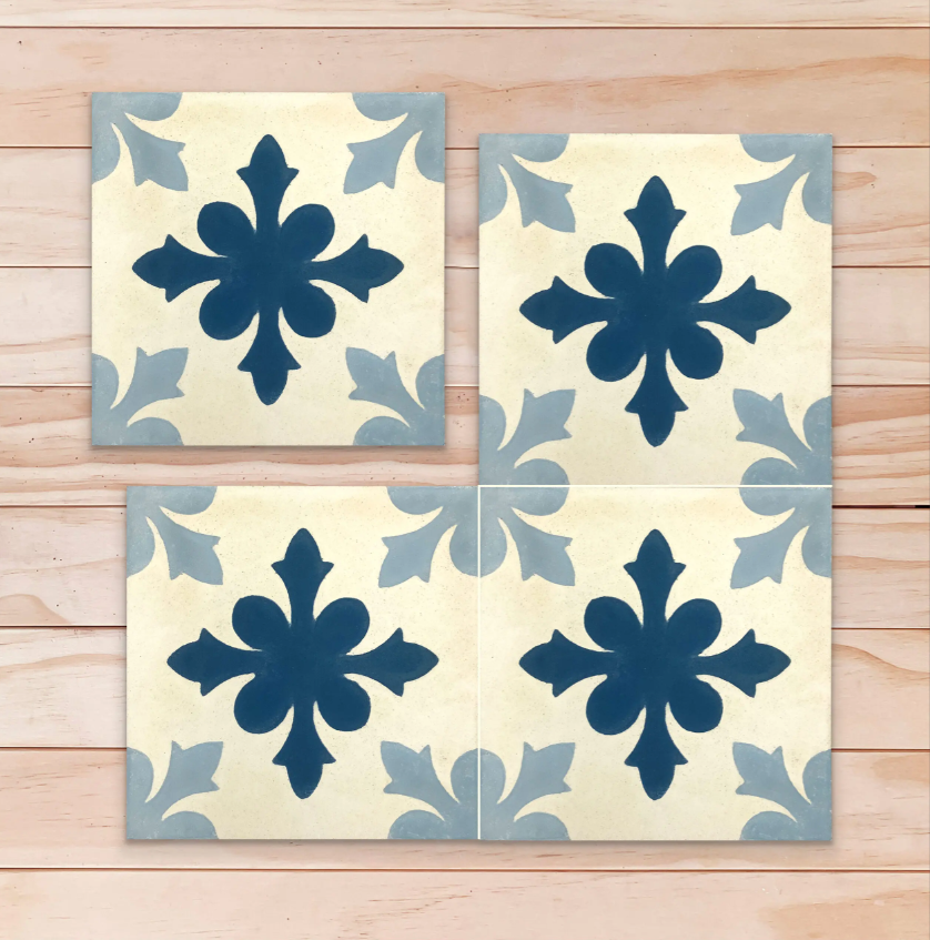 Carreau de ciment floral Mod139, 20x20 cm