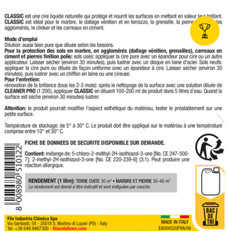 Cire écologique naturelle 1L, CLASSIC Fila