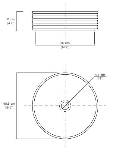 Vasque circulaire à poser Grès cérame tourné à la main.