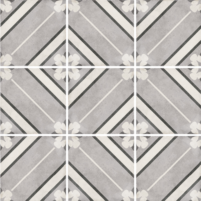 Carrelage aspect ciment 20x20 cm ART NOUVEAU - Inspire grey