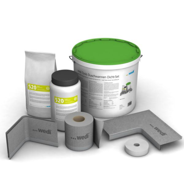 Kit Receveur de douche à carreler FUNDO PLANO L. 120 x l. 90 x ép. 6,5 cm + kit d'étanchéité + Bonde extra plat