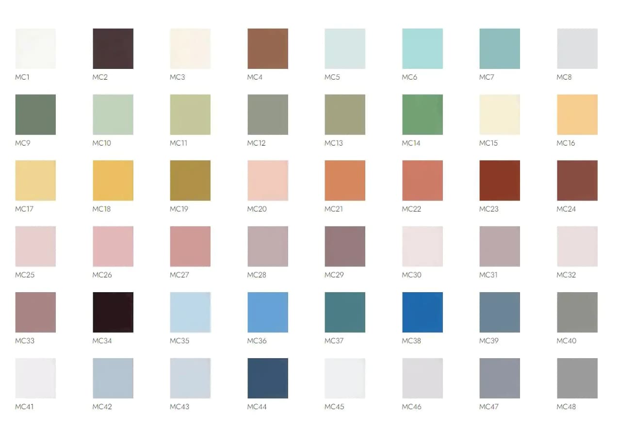 Palette des des 48 couleurs possible