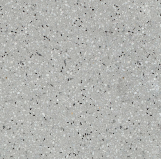 Découvrez le Terrazzo Gris Moucheté, gris neutre aux fines inclusions noires et blanches. Disponible en 7 formats, épaisseur 2 cm. Minimum 5 m².