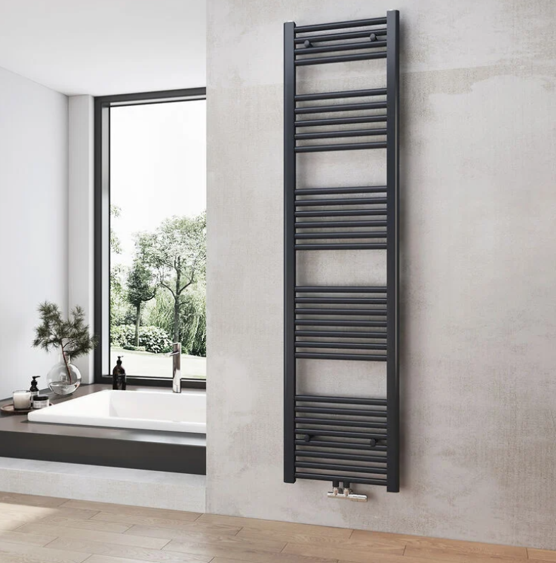 Heilmetz Sèche-Serviettes de plomberie, Radiateur Porte-Serviettes 160 x 40 cm Anthracite 547W Seche Serviette eau Chaude