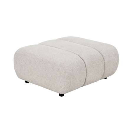 Module pouf Taza coloris sable en tissu polyester sur fond blanc