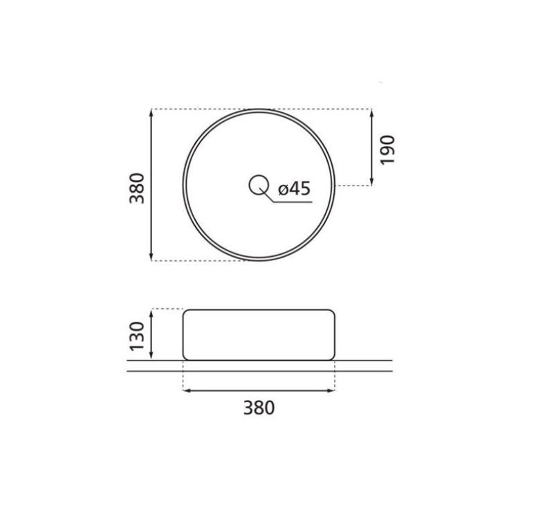 Vasque circulaire à poser Dinan en céramique 38cm