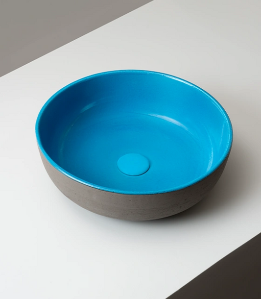 Vasque circulaire à poser en Raku foncé