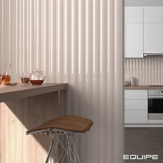 Carrelage mural galbé in, out et lisse  VIBE-Taupe 6.5 x 20 cm