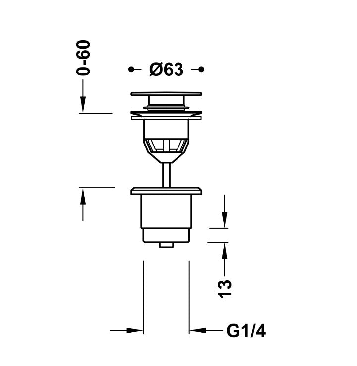 Bonde de vidage clic-clac Simple-Rapid pour lavabo, 24284001AC-ACIER