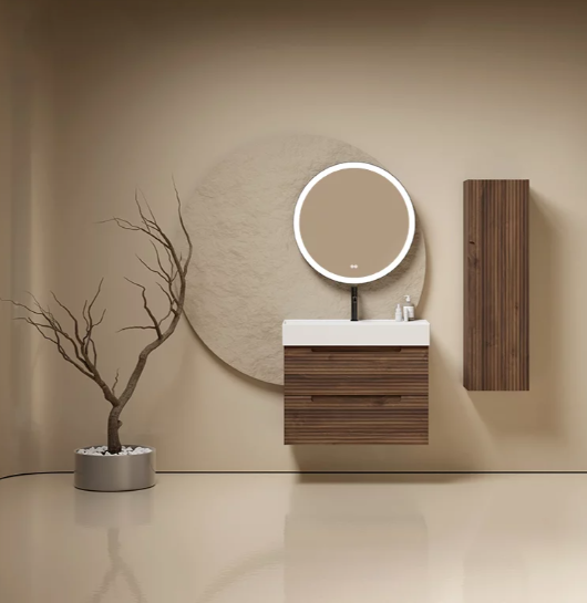 Meuble de salle de bain suspendu Kyoto, vasque à encastrer