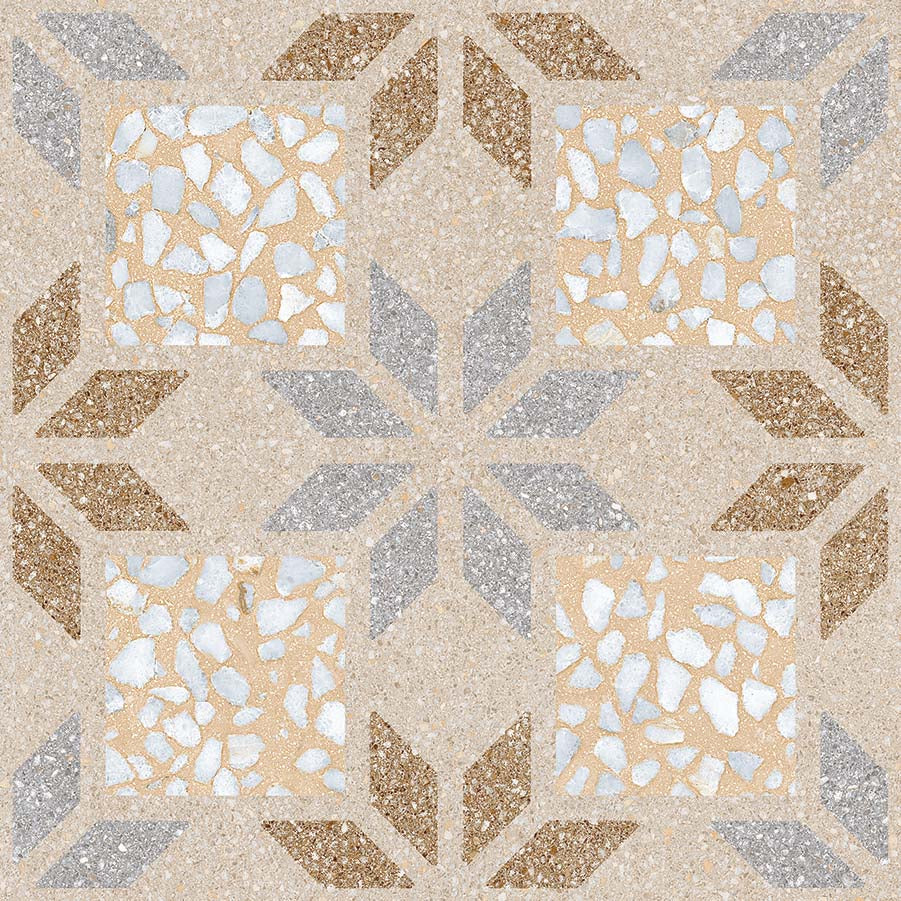 Carrelage Grès Cérame émaillé Imitation Terrazzo Apulia-R Crema 29,3x29,3 cm