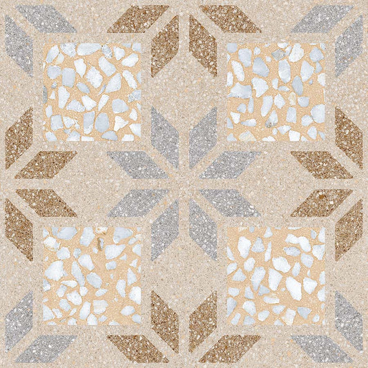 Carrelage Grès Cérame émaillé Imitation Terrazzo Apulia-R Crema 29,3x29,3 cm
