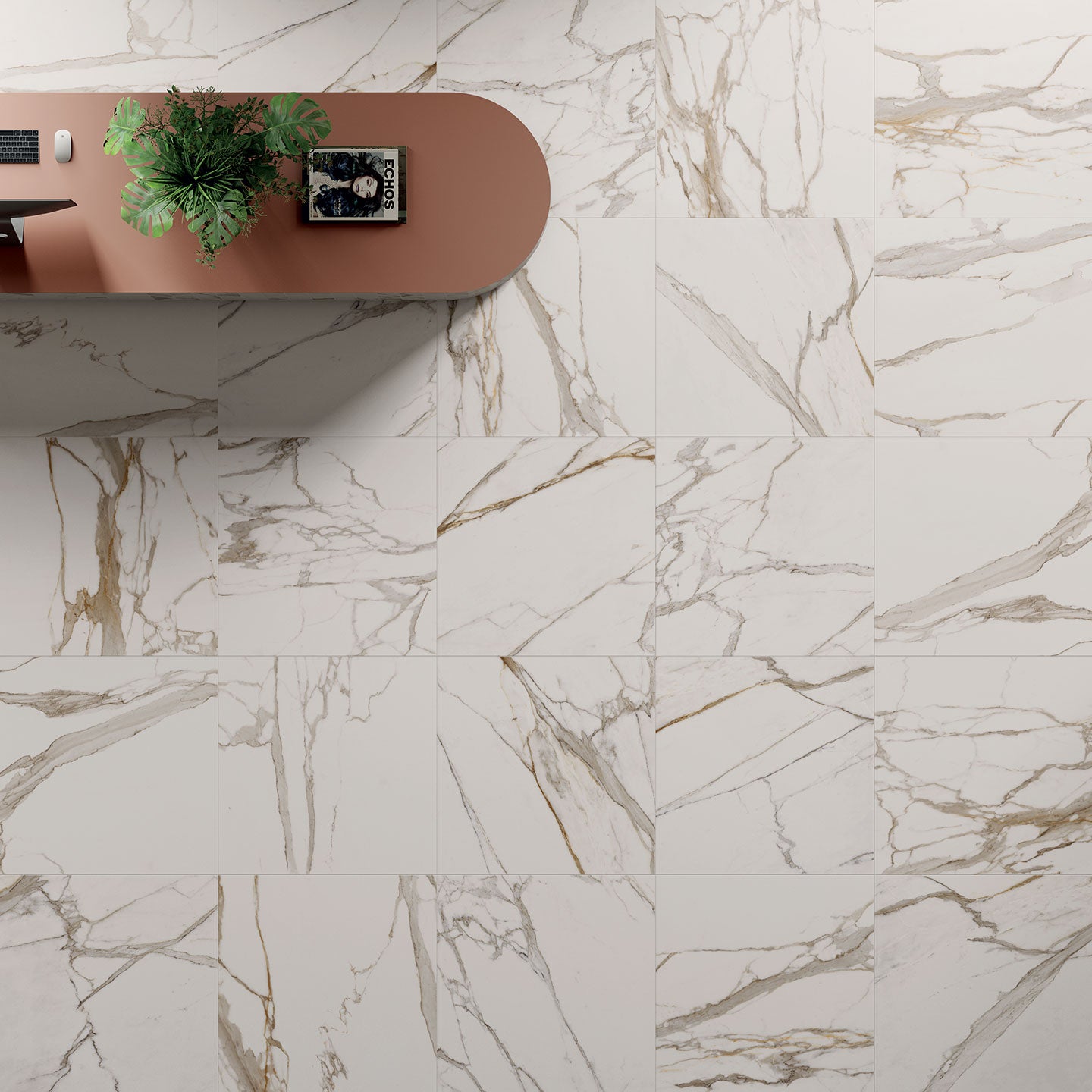 Carrelage grès cérame effet marbre ADAGE Calacatta