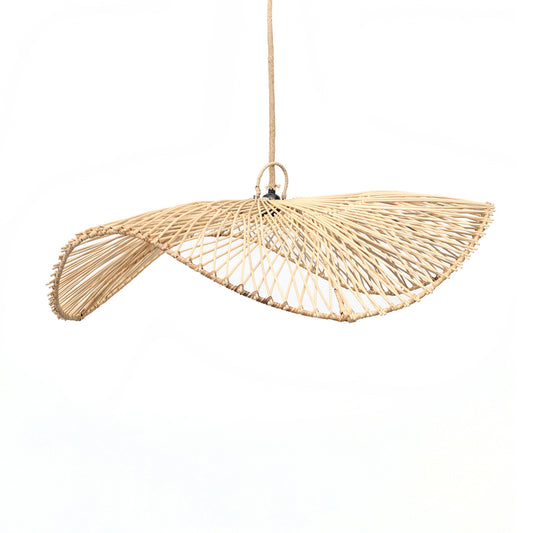 Suspension en rotin naturel Chapeau  L