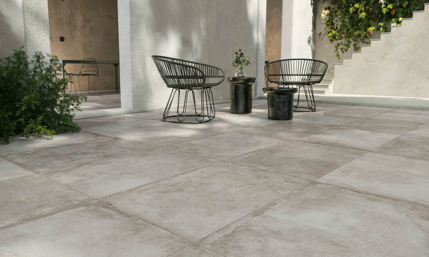 Carrelage grès cérame effet béton Château Gris