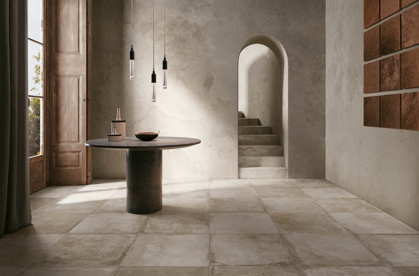 Carrelage grès cérame effet béton Château Sable