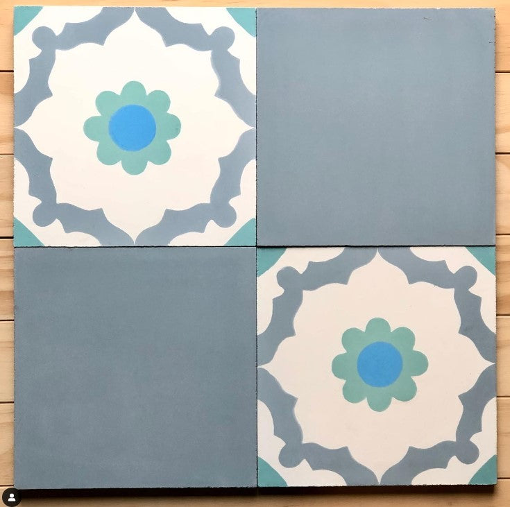 Carreaux de ciment FLORAL 104 , 20x20 cm
