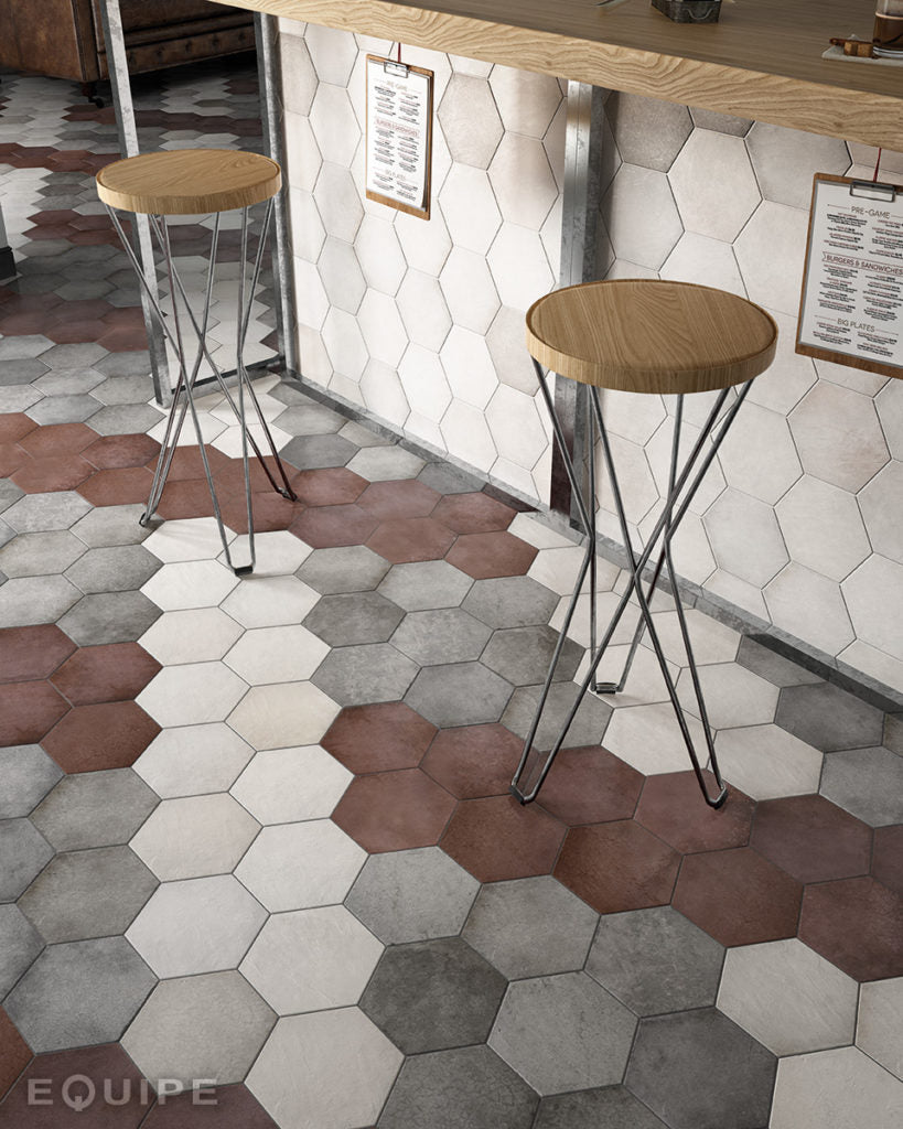 Carrelage grès cérame effet tomette 17.5x20 - HERITAGE, 0.71m²/boîte