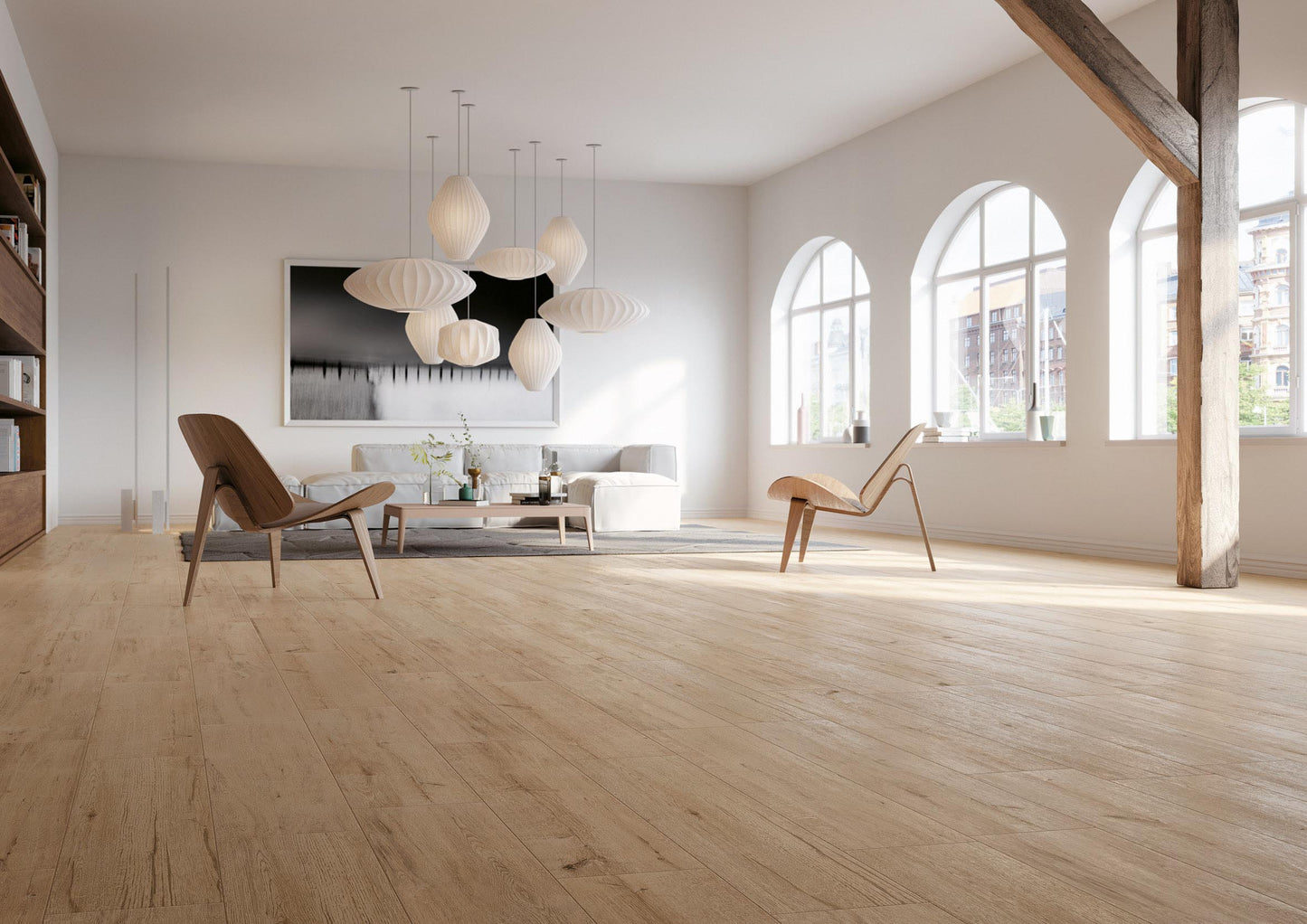 Carrelage grès cérame aspect parquet HIRATI LIN 22.5 x 90 cm
