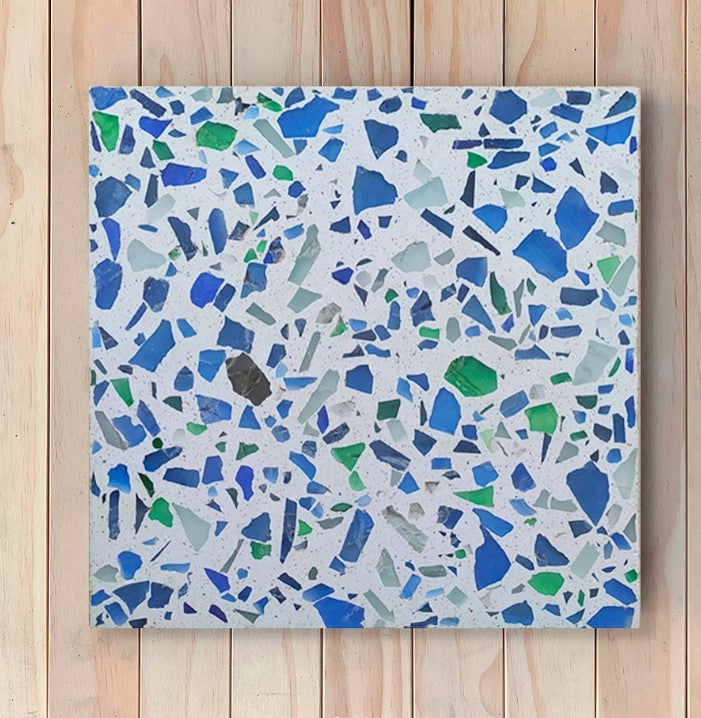 Carreaux de ciment TERRAZZO bleu , 20x20 cm