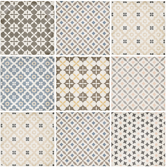 Carrelage style ciment patchwork 20x20 cm ART NOUVEAU ALAMEDA COLOUR - L'Atelier By AC