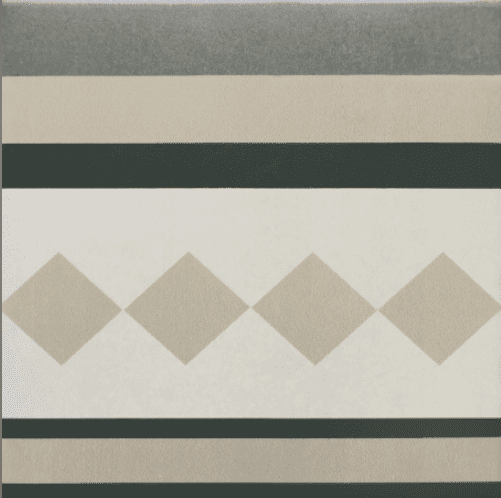 Carrelage imitation ciment rosace 20x20 cm CAPRICE PROVENCE Bordure - L'Atelier By AC