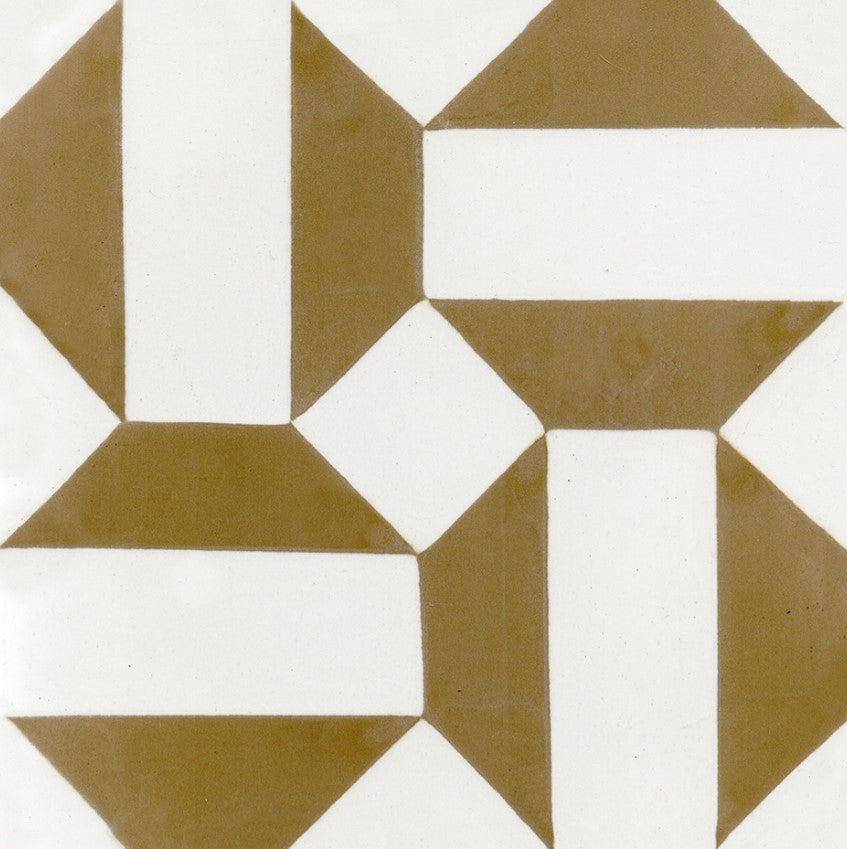 Carreaux de ciment géométriques Ocre, 20x20 cm