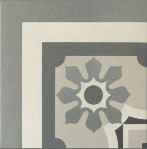 Carrelage imitation ciment rosace 20x20 cm CAPRICE CHATELET Angle - L'Atelier By AC
