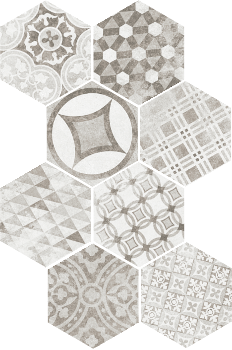 Carrelage tomette 17.5x20 - HEXATILE CEMENT, 0.71m²/boîte
