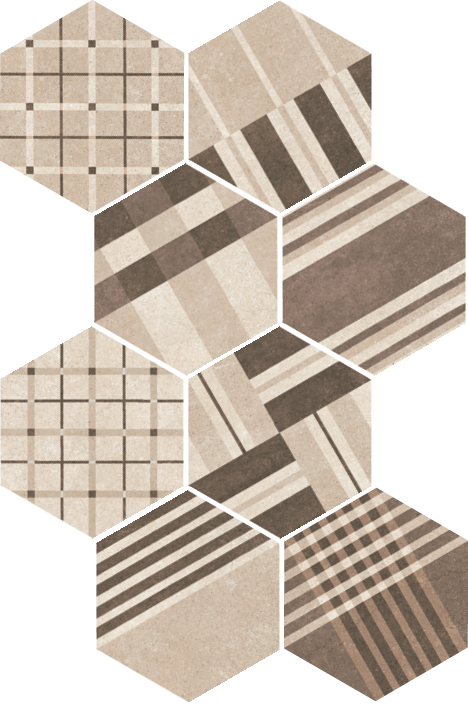 Carrelage tomette 17.5x20 - HEXATILE CEMENT, 0.71m²/boîte