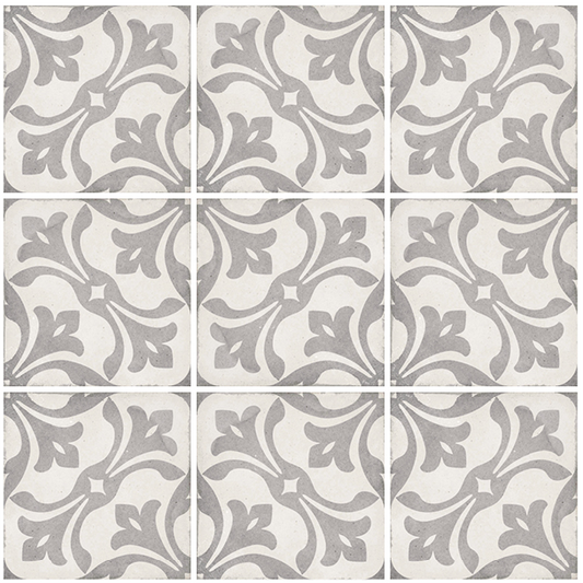 Carrelage style ciment 20x20 cm ART NOUVEAU LA RAMBLA GREY - L'Atelier By AC