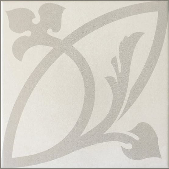 Carrelage imitation ciment rosace CAPRICE LIBERTY WHITE - L'Atelier By AC
