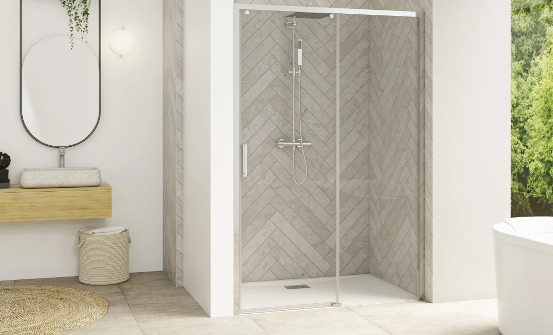 Paroi de douche 1 volet coulissant sans seuil Smart Design