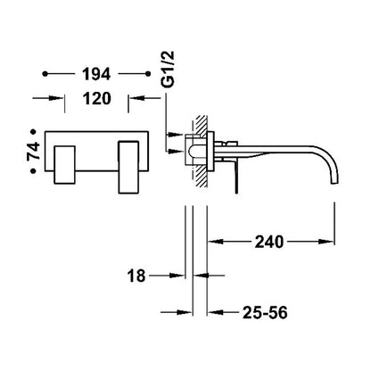 CUADRO Mitigeur encastré pour lavabo-00630012