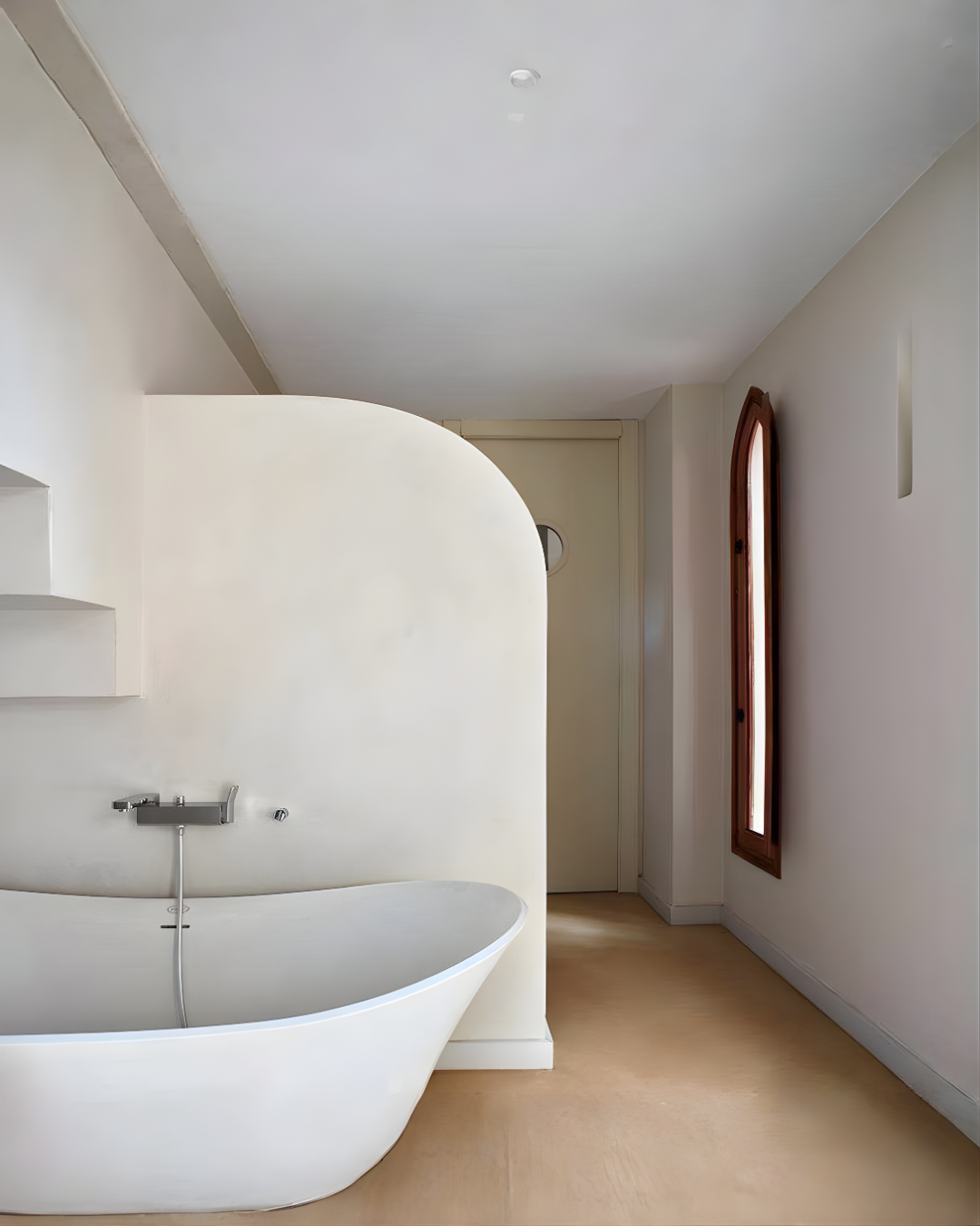 Béton ciré EFFECTO QUARTZ sur murs de salle de bain contemporaine