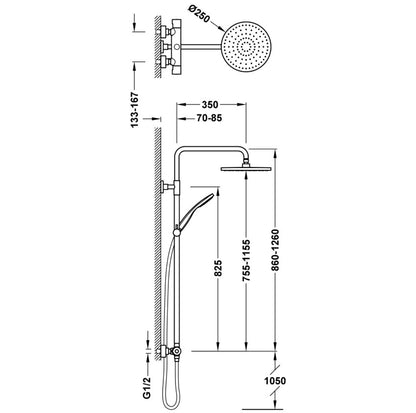 Colonne de douche thermostatique murale à 2 voies pour douche-21639502NM