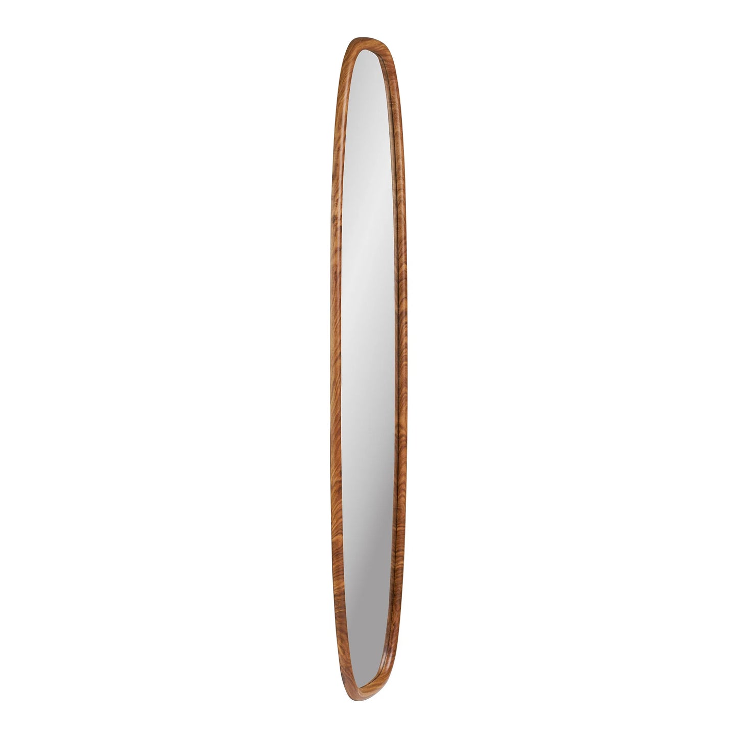 Miroir Luxon effet bois naturel vue de trois quarts sur fond blanc